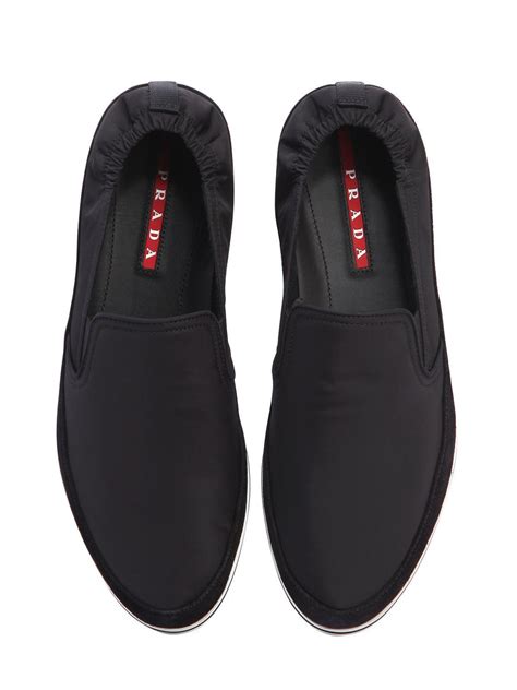 prada nylon laced sneakers|Prada men's slip on sneakers.